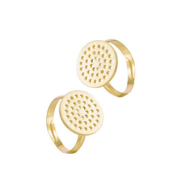 Collar Dorado con Año y Cadena de Argollas en Chapa de Oro